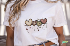 Rustic Hanging Hearts Clipart PNG Product Image 3