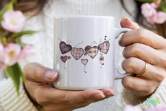 Rustic Hanging Hearts Clipart PNG Product Image 4