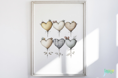 Rustic Hanging Hearts Clipart PNG Product Image 2