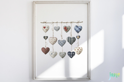 Rustic Hanging Hearts Clipart PNG Product Image 6