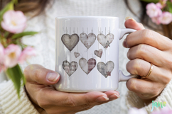 Rustic Hanging Hearts Clipart PNG Product Image 4