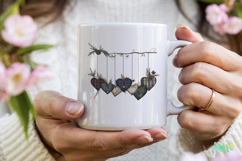 Rustic Hanging Hearts Clipart PNG Product Image 4