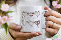 Rustic Hanging Hearts Clipart PNG Product Image 4