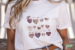 Rustic Hanging Hearts Clipart PNG Product Image 5