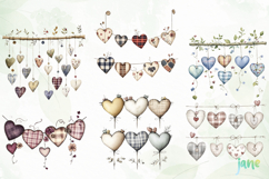 Rustic Hanging Hearts Clipart PNG Product Image 8