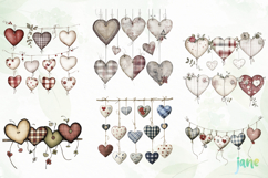 Rustic Hanging Hearts Clipart PNG Product Image 9
