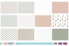 cozy holiday printable papers in sage and beige