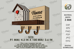 Rustic Key Holders Bundle Laser Cut. Wall Key Rack SVG Product Image 3