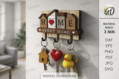 Rustic Key Holders Bundle Laser Cut. Wall Key Rack SVG Product Image 6