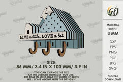 3D Rustic Key Holder Laser Cut. Wall Key Rack SVG Product Image 2