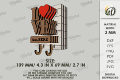 3D Rustic Key Holder Laser Cut. Wall Key Rack SVG Product Image 2