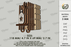 3D Rustic Key Holder Laser Cut. Wall Key Rack SVG Product Image 2