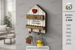 Rustic Key Holders Bundle Laser Cut. Wall Key Rack SVG Product Image 11