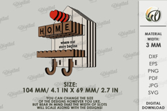 3D Rustic Key Holder Laser Cut. Wall Key Rack SVG Product Image 2