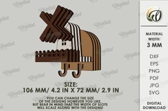 3D Rustic Key Holder Laser Cut. Wall Key Rack SVG Product Image 2