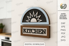 Rustic Kitchen Wall Decor Laser Cut. Kitchen SVG Product Image 1