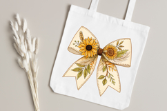 rustic boho bow, sunflower coquette bow, natural bow design, boho sunflower clipart, digital bow design, textured linen bow, sunflower bow art, boho rustic design, coquette bow art, sunflower sublimation design