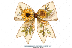 rustic boho bow, sunflower coquette bow, natural bow design, boho sunflower clipart, digital bow design, textured linen bow, sunflower bow art, boho rustic design, coquette bow art, sunflower sublimation design