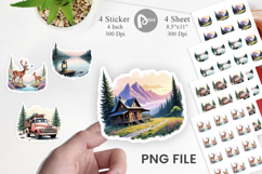 Rustic Mountain Escape Sticker Product Image 1