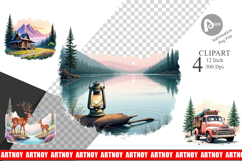 Rustic Mountain Escape Clipart Product Image 1