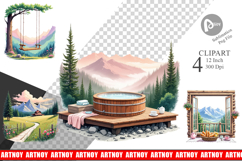 Rustic Mountain Escape Clipart Product Image 1