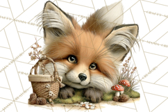 Rustic Woodland Animals Mini World Clipart PNG, Forest Product Image 5