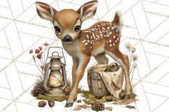 Rustic Woodland Animals Mini World Clipart PNG, Forest Product Image 4