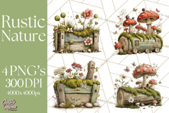 Rustic Woodland Animals Mini World Clipart PNG, Forest Product Image 1