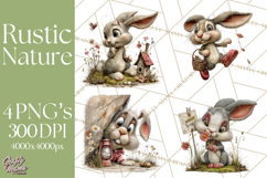 Rustic Woodland Animals Mini World Clipart PNG, Forest Product Image 1