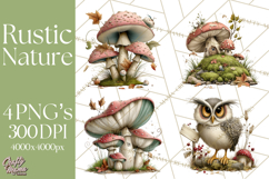 Rustic Woodland Animals Mini World Clipart PNG, Forest Product Image 1