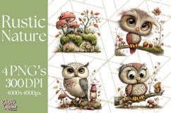 Rustic Woodland Animals Mini World Clipart PNG, Forest Product Image 1