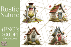 Rustic Woodland Animals Mini World Clipart PNG, Forest Product Image 1