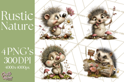 Rustic Woodland Animals Mini World Clipart PNG, Forest Product Image 1