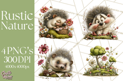 Rustic Woodland Animals Mini World Clipart PNG, Forest Product Image 1