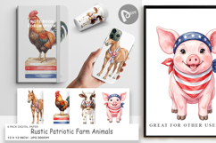 Patriotic Farm Animals Digital Paper Product Image 1
