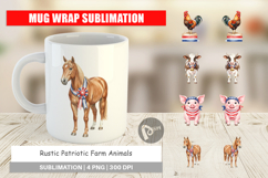 Rustic Patriotic Farm Animals Mug Wrap Product Image 1
