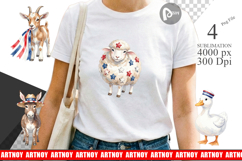 Patriotic Farm Animals Sublimation Product Image 1