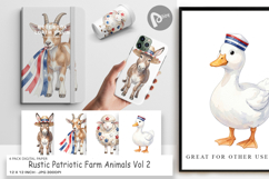 Patriotic Farm Animals Digital Paper Product Image 1