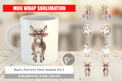 Rustic Patriotic Farm Animals Mug Wrap Product Image 1