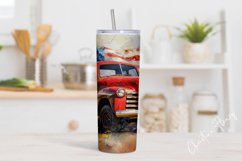 Patriotic Vintage Truck Tumbler Wrap PNG Product Image 2