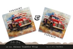 Patriotic Vintage Truck Tumbler Wrap PNG Product Image 3
