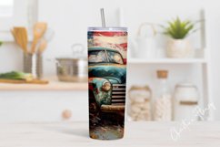 Patriotic Vintage Truck Tumbler Wrap PNG Product Image 2