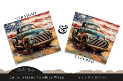 Patriotic Vintage Truck Tumbler Wrap PNG Product Image 3