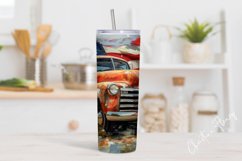 Patriotic Vintage Truck Tumbler Wrap PNG Product Image 2