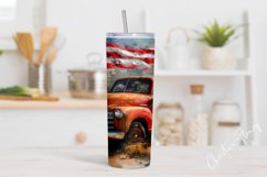 Patriotic Vintage Truck Tumbler Wrap PNG Product Image 2