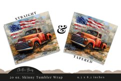 Patriotic Vintage Truck Tumbler Wrap PNG Product Image 3