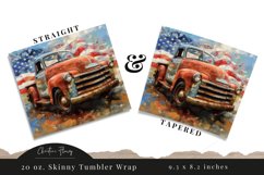 Patriotic Vintage Truck Tumbler Wrap PNG Product Image 3
