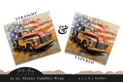 Patriotic Vintage Truck Tumbler Wrap PNG Product Image 3
