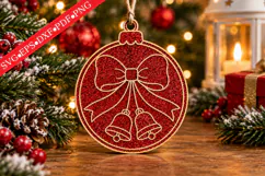 Rustic Red Bauble Christmas Still Life SVG Product Image 1
