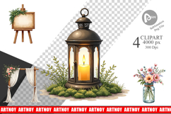 Rustic Romance Wedding Decor Clipart Product Image 1